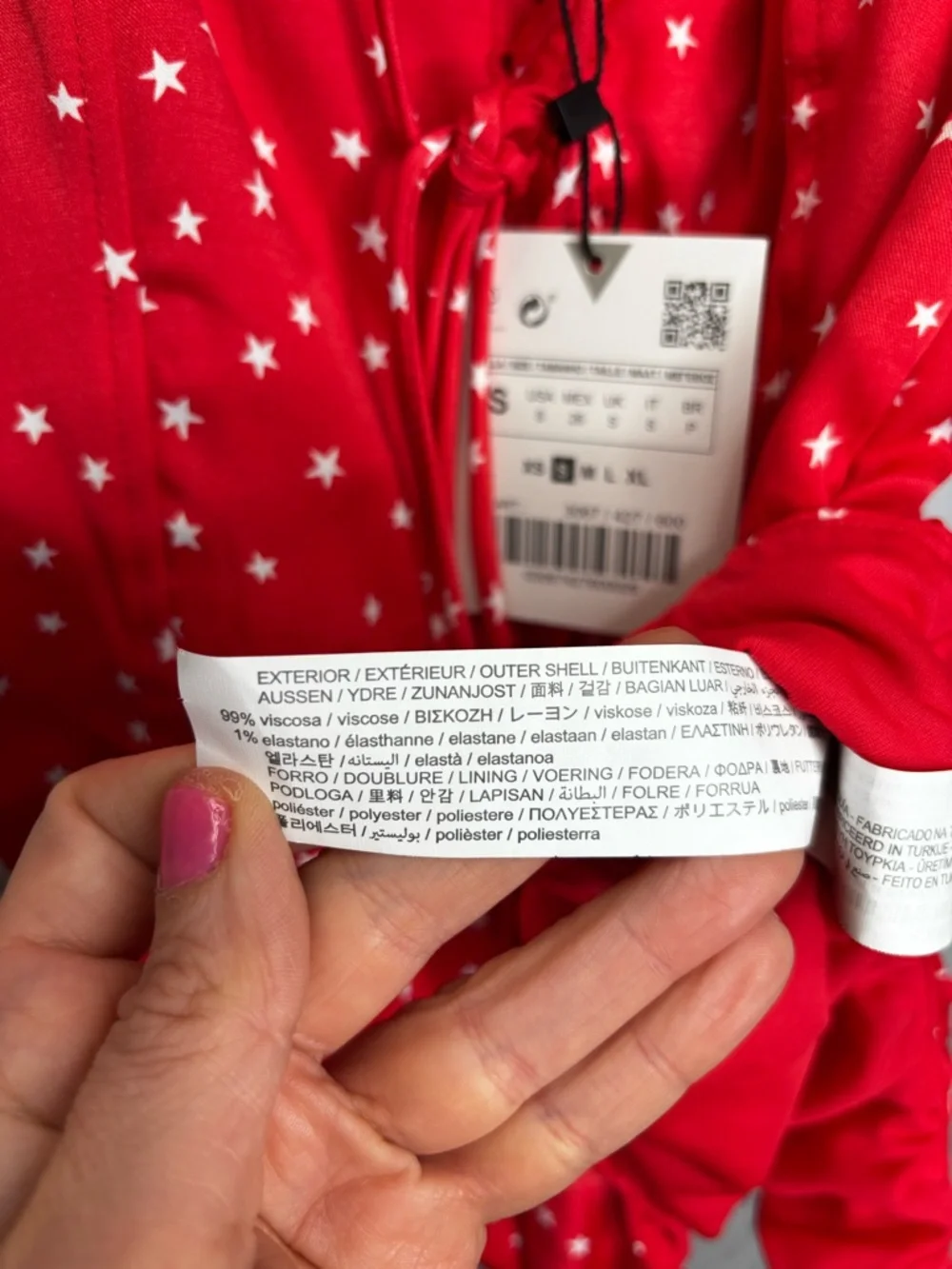 New Zara Satin Effect Stars Bodysuit Red Small NWT - Picture 8 of 8